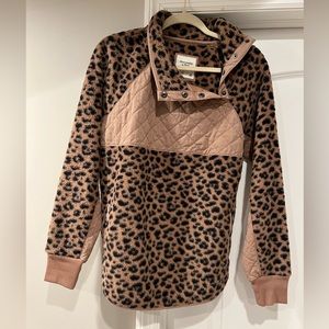Abercrombie Asymmetrical Leopard Print Pullover